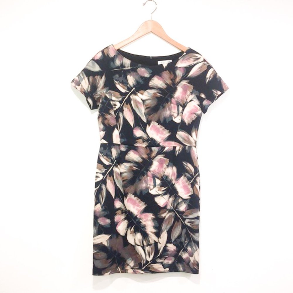 London Times (10) navy dress with botanic print
